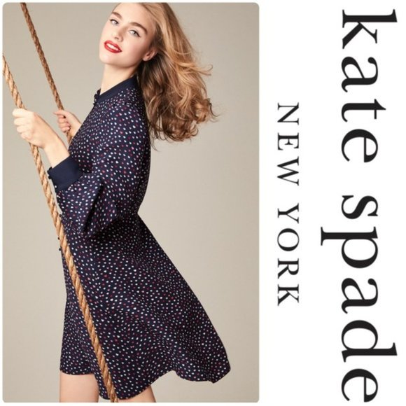 kate spade new york Floral Silk Chiffon Long-Sleeve Dress